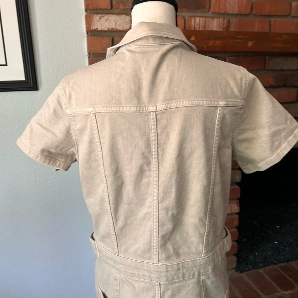 Good American Fit For Success Denim Utility Dress in Khaki Sz XL - Picture 9 of 11